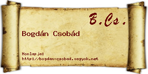 Bogdán Csobád névjegykártya