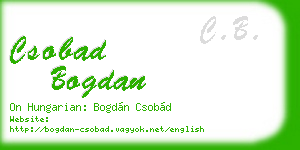 csobad bogdan business card
