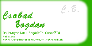 csobad bogdan business card